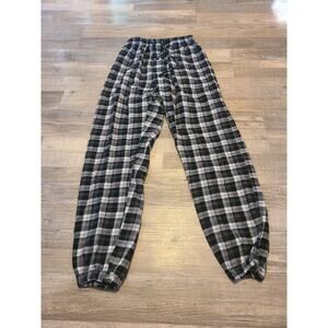 unknown brand small plaid unisex pajama pants with drawstring waist